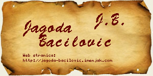 Jagoda Bačilović vizit kartica